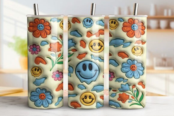 3D Floral Smiley Inflated Tumbler Warp: A Guide to Modern Sublimation Design