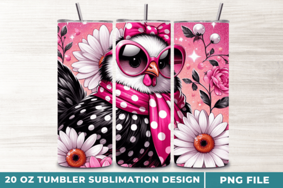 Chicken 20 Oz Skinny Tumbler Wrap Design