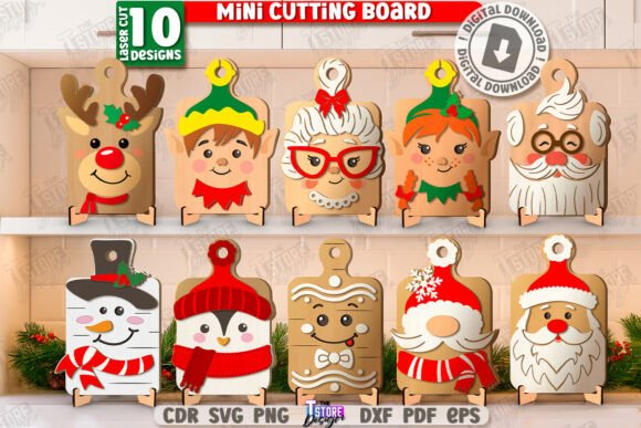 Christmas Decorative Cutting Boards Set: Elevating Holiday Crafting with Precision Digital Designs