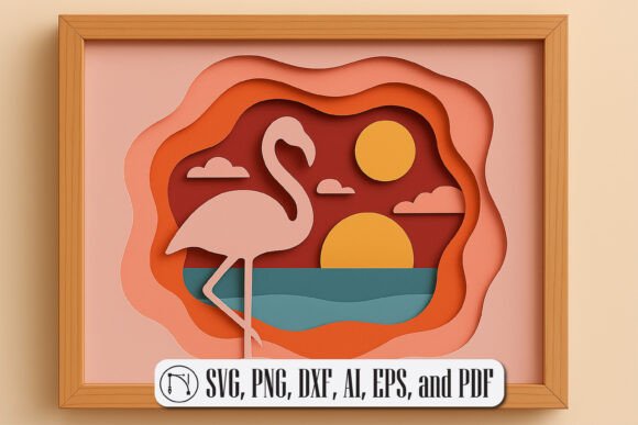 Create Depth With 3D Flamingo Shadow Box SVG