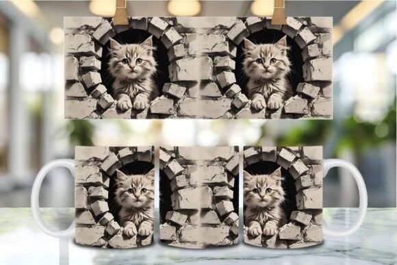 Creating Depth: A Practical Guide to the 3D Kitten Hole in Wall Mug Wrap