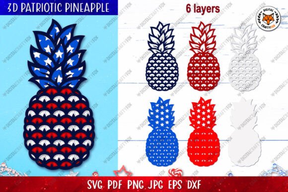 Creating Depth and Patriotism: A Guide to the 3D Patriotic Pineapple Paper Cut SVG