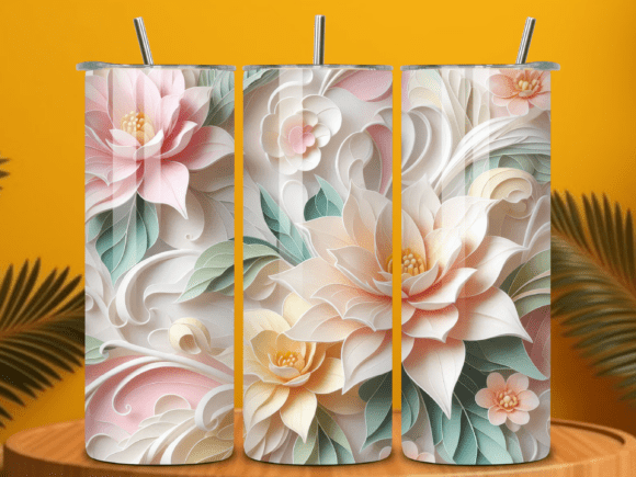Elegant 3D Floral Tumbler Wrap PNG: A Guide for Sublimation Creators