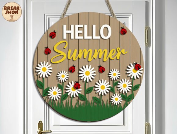 Hello Summer Ladybug Sign SVG: A Modern Approach to Seasonal Decor