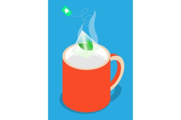 Isometric Pyramid Bag of Aromatic Herbal Tea: Strategic Visual Assets for Brand Clarity