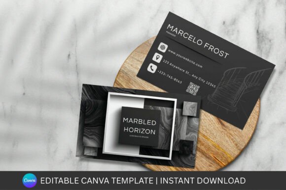 Marble Business Card Canva Template: Elevating Professional Identity Through Architectural Design