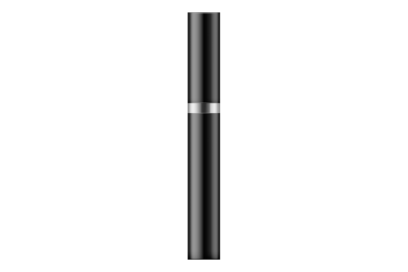 Mascara Packaging. Realistic Black and Silver Metallic Closed Tube Design