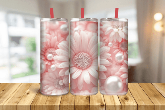 Mastering the Art of Sublimation with 3D Glass Flowers Tumbler Wrap, Pink White