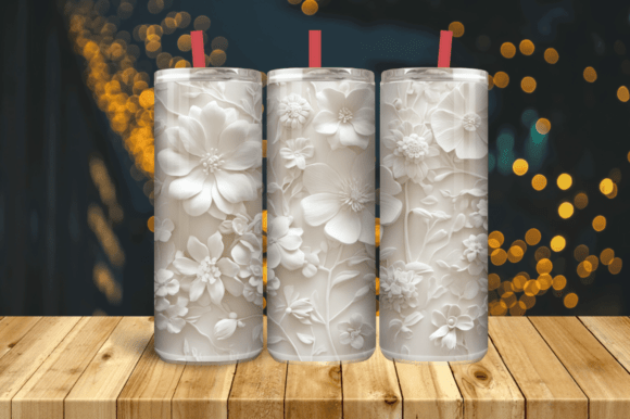 Seamless 3D White Floral Tumbler Wrap: A Guide for Creators and Small Business Owners